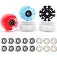 thumbnail image 1 of Roues Lumineuses Lumineuses pour Patins à Roulettes Quad avec Roulements de Banque Installés, Lot de 4 - Roues Pop pour Patins à Roulettes Quad 32 mm x 58 mm (Rouge), 1 of 5