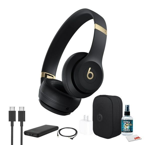 Beats by Dr. Dre Solo 4 Wireless Headphones (Black and Gold) Bundle