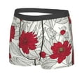 thumbnail image 2 of Bingfone Leaves And Anemone Flowers In Red Grey Men'S Underwear - Casual Stretch Boxer Briefs-X-Large, 2 of 9