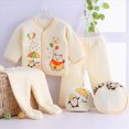 thumbnail image 2 of Caqnni Preemie Baby Baby Boy Girl Clothes Set +Bib+Sock Set Tops+Hat+Pants Girl Boy Baby 5Pcs Outfits Boy Shose+Romper Gifts Set, 2 of 9