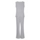 thumbnail image 5 of Conjunto de 2 piezas para mujer: chaleco sin mangas y pantalones anchos, estilo boho informal, color liso, mezcla de poliéster y spandex, 5 of 5