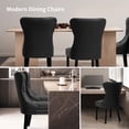thumbnail image 6 of Subrtex Modern PU Leather Dining Chairs Set of 2, Wingback with Button Tufted Back & Nailhead Trim, Black, 6 of 6