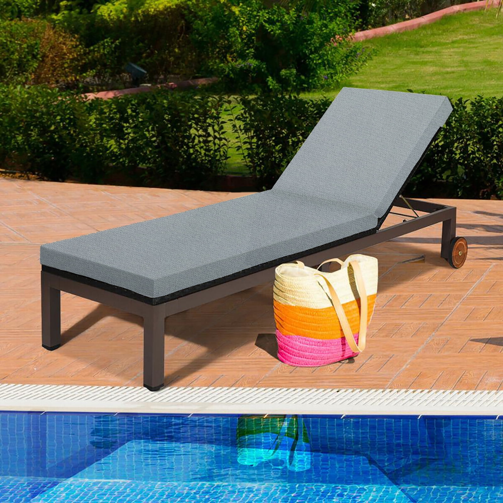 2-Pack Patio Chaise Lounge Cushion Water-Resistant Heavy Duty 3" Thickness high-density foam with Washable Cover