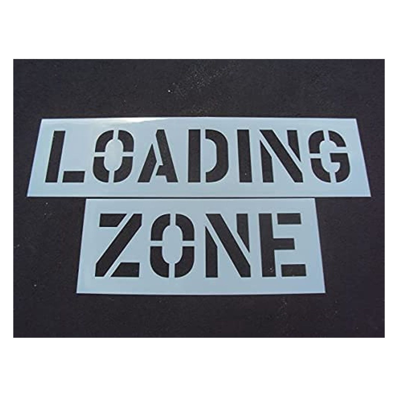 12" Loading Zone Stencil - Actual 12 Inch Letters - Parking Lot Stencil - 63 Mil (1/16") Co.
