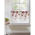 thumbnail image 4 of Red Flowers 2 Panel Kitchen Curtains for Small Windows, Spring Floral Elegant Pastoral Watercolor Bathroom Tier Curtain, Short Window Treatment for Bedroom/Living Room 55"x36", 4 of 6