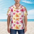 thumbnail image 4 of Balery Watermelon Print Men's Hawaiian Shirts Short Sleeve Beach Shirt Relaxed Fit Vacation Button Down Shirts-Large, 4 of 9