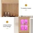 thumbnail image 2 of Vanity Desk with Touch Screen Mirror and Lights & Charging Station, Makeup Vanity with LED Light Cabinets, 6 Drawers, 5 Jewelry Hooks, Vanity Table with Lighted Mirror, Oak, 2 of 9