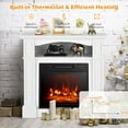 thumbnail image 2 of 32" Electric Fireplace w/Mantel and Remote Control, Freestanding Heater w/3-Level Adjustable Flame Brightness & Overheat Protection, White, 2 of 9