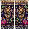 thumbnail image 1 of Rideaux Indiens Boho Motif Éléphant Fleur Rideaux Imprimés Décoration Chambre Salon Rideaux Occultants W63 *'L63 Pouces, 1 of 8