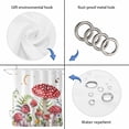 thumbnail image 3 of Polyester Fabric Mushroom Shower Curtain, Butterfly Eucalyptus Leaf Butterfly Plant Waterproof Bathtub Curtain Bathroom Decor Set with Hooks 72 x 84 Inches, 3 of 6