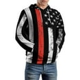 thumbnail image 5 of Black American Flag Men's Women Vintage 3D Hooded Sweatshirt - All-Season Loose Fit Streetwear, 5 of 6