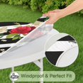 thumbnail image 5 of 44in Round Tablecloth with Elastic Edge, Waterproof Fitted Table Cover for 36-44" Tables, Floral Theme Polyester Reusable Table Cloths Wipe Clean for Picnic, Dining, Outdoor Use and Party Decor, 5 of 7