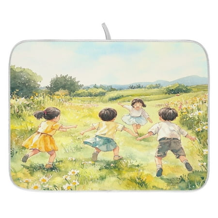 

Children Dish Drying Mat for Kitchen Quick Drying Absorbent Soft Durable 16 x 18