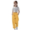 thumbnail image 1 of WENXIAOO Toddler Sweatpants Drawstring Jogger Sweatpants With Pockets Solid Color Yellow Sweat Pants Kids Kids Pants Boys Size 5-6 Years, 1 of 7