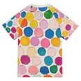 thumbnail image 6 of FORMRS Boys Rash Guard with Short Sleeves UPF 50+ Swim Shirts Sizes 3-12T, Watercolor Circles, 6 of 6