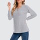 thumbnail image 1 of Suéter de cuello en V para mujer, suéter de manga larga con cuello en V y ranuras cepilladas, tops para mujer, 1 of 8