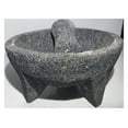 thumbnail image 2 of Made in Mexico Genuine Mexican Manual Guacamole Maker Volcanic Lava Rock Stone Molcajete/Tejolote Mortar and Pestle Spices Grains 6" Large, 2 of 2