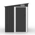 thumbnail image 3 of IVV Outdoor Storage Shed 5 x 7 FT, Metal Garden Storage House with Slanted Roof, Sliding Door and Air Vent for Backyard Patio Lawn (Black), 3 of 10