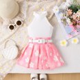 thumbnail image 4 of Fesfesfes Toddler Girls Summer Skirts Set Little Girls Ribbed Cotton Sleeveless Top+Pleated A-Line Mini Skirt 2Pcs Outfits Set 1-5 Years(Pink,18-24 Months), 4 of 9
