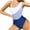 Blue, variant on Samickarr One Shoulder Swimsuits For Women One Piece Full Coverage Sleeveless With Chest Cushion No Steel Support Swimwear Color Block Slim-fit Bathing Suit
