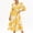 Yellow, variant on Bohemian Style Women Three Quarter Floral Print Lapel Button Down Long Maxi Dress