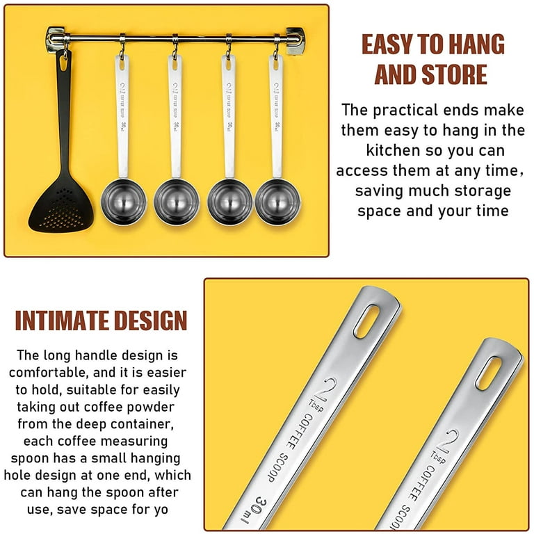 Measuring Spoons: NOGIS 18/8 Stainless Steel Measuring Spoons Set of 9  Piece: 1/16 tsp, 1/8 tsp, 1/4 tsp, 1/3 tsp, 1/2 tsp, 3/4 tsp, 1 tsp, 1/2  tbsp 