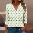 thumbnail image 2 of CYMMPU Tunic Tops 3/4 Sleeve Loose Fit V Neck Summer Fashion Shirts Floral Printed Blouses for Women Dressy Casual Spring Tops Business Elegant Work Topss Multicolor XXXL, 2 of 5