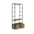 thumbnail image 2 of Industrial-Style Freestanding Entryway Coat Rack with Shelves, Drawers, and Durable Steel Frame, 83" Tall, 2 of 7