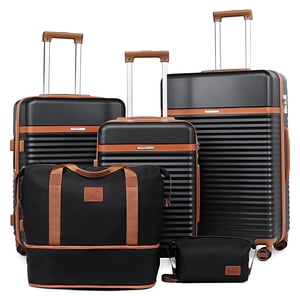 Joyway 5-Piece ABS Hardshell Luggage Set, Black