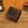 thumbnail image 6 of Wooden Storage Box Decorative Gift Box Handcrafted Dark Brown Square Design for DIY Crafts Living Room, 6 of 9