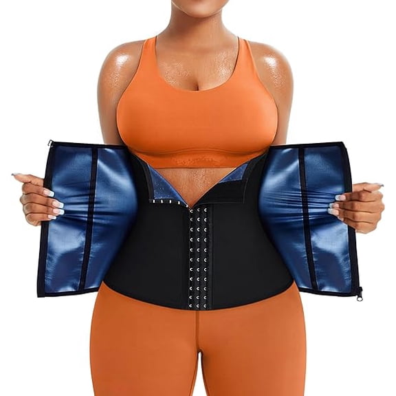 Waist Trainer for Women Lower Belly Waist Trimmer Corset Tummy Wrap Workout Sweat Belt Band Sports Sauna Suit L