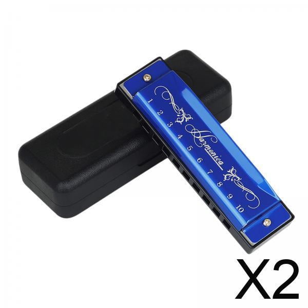 2xHarmonica Deluxe Armónica Diatónica Armónica Regalos Órgano Bucal Profesional Azul