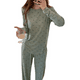 thumbnail image 4 of Conjunto de pijama con cara sonriente para mujer, suave y agradable para la piel, ropa deportiva para dormir en casa para mujer, 4 of 4