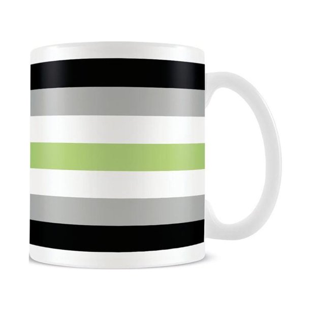 Pyramid International - Taza Diseño Bandera Agender (Blanco, Negro, Gris, Verde)