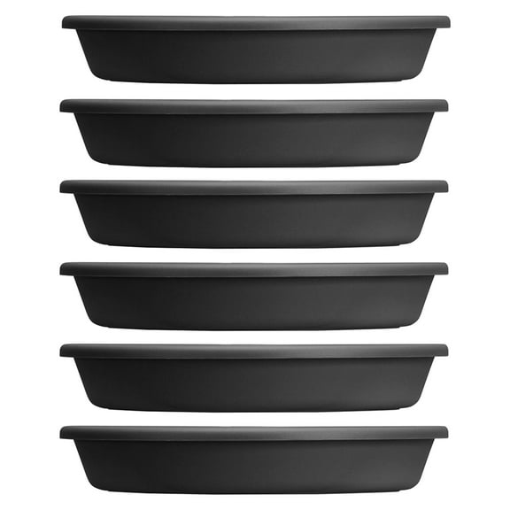 HC Companies Classic 21.13 Inch Saucer Tray, Black (6 Pack)