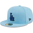 thumbnail image 3 of Men's New Era Light Blue Los Angeles Dodgers 59FIFTY Fitted Hat, 3 of 6