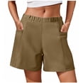 thumbnail image 2 of Qzwdhjm High Waisted Shorts for Women Solid Wide Leg Shorts Comfy Loose Casual Pants Summer Lounge Shorts with Pocket, 2 of 7