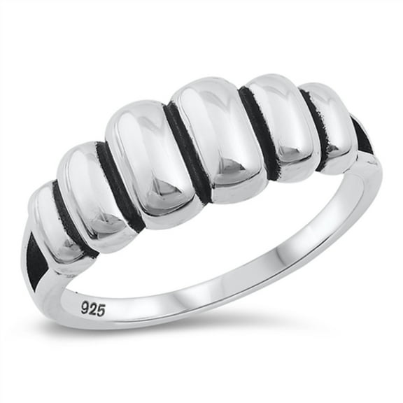 Sterling Silver Graduated Designer Ring Size 10