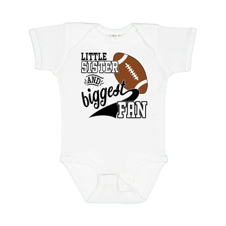 

Inktastic Little Sister and Biggest Fan- Football Player Gift Baby Girl Bodysuit