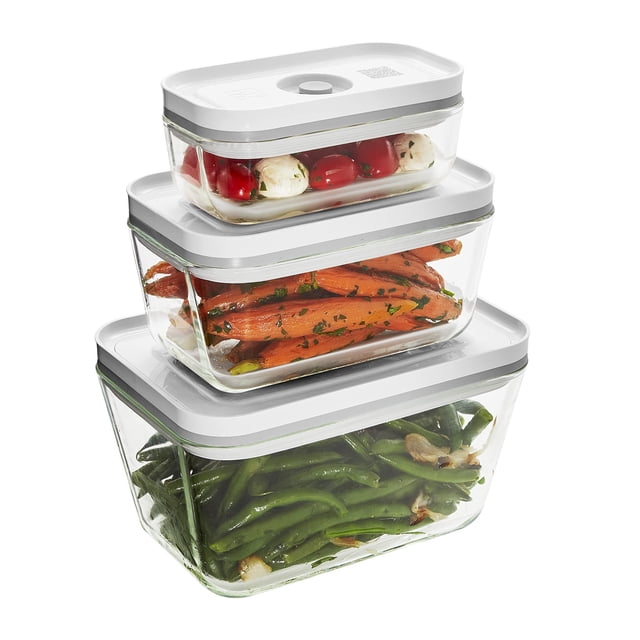 Recipiente de almacenamiento de alimentos ZWILLING Fresh & Save de vidrio de 3 piezas