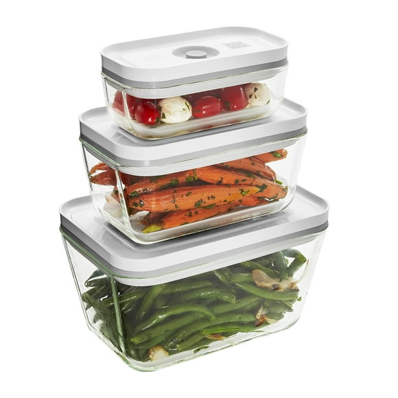 Recipiente de almacenamiento de alimentos ZWILLING Fresh & Save de vidrio de 3 piezas