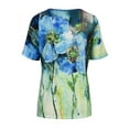thumbnail image 4 of Skksst Floral V-Neck Short Sleeve Women Casual T-Shirt, 4 of 4