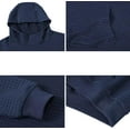 thumbnail image 5 of QPNGRP Men's Casual Pullover Lightweight Hoodie Long Sleeve Solid Waffle knitted Hooded Plus Size Navy M, 5 of 6