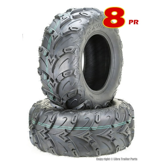 Set of 2 Premium WANDA 8PR ATV UTV Tires 25x10-12 25x10x12