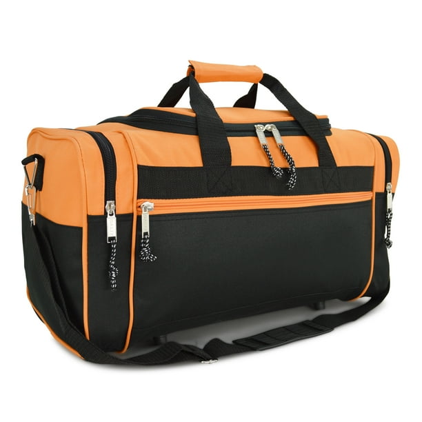 21 Blank Sports Duffle Bag Gym Bag Travel Duffel with Adjustable Strap in Orange