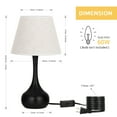 thumbnail image 5 of Modern Table Set of 2 Desk Beside Lamp Dorm Office Living Room Lamps,Black, 5 of 5