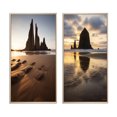 thumbnail image 2 of Designart "Time-Worn Rocks Sculpted by Sunset I" Beach & Ocean Framed Wall Art Set Of 2 - Coastal Brown Frame Gallery Set For Office Decor, 2 of 6