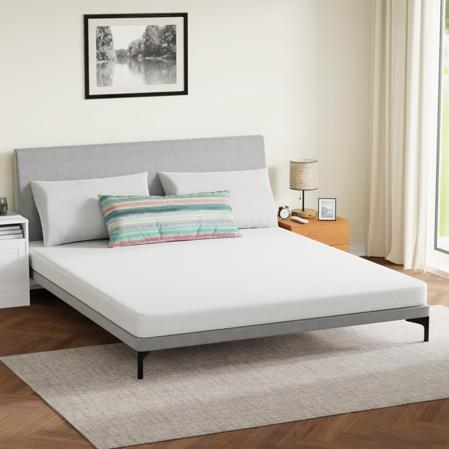 Dkelincs 5 inch Gel Memory Foam Mattress for Cool Sleep & Pressure Relief, Medium Firm Mattress in a Box, California King