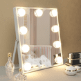 thumbnail image 3 of CONGUILIAO 9 LED Bulbs Hollywood Vanity Mirror with Lights, Hollywood Makeup Mirror, Small Vanity Lighted Mirror with 3 Color Lighting Modes, Smart Touch Control, 3 of 9