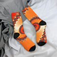 thumbnail image 5 of KLL Orange Rotating Print Cool Socks Men's Women's Crew Socks Funny Crazy Novelty Stockings, 5 of 6